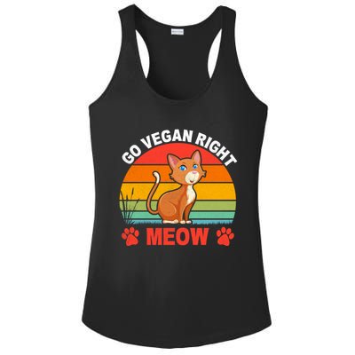 For Plant Powered Vegan Vegetarian Go Vegan Right Meow Gift Ladies PosiCharge Competitor Racerback Tank