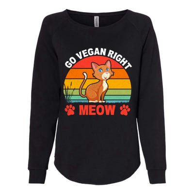 For Plant Powered Vegan Vegetarian Go Vegan Right Meow Gift Womens California Wash Sweatshirt