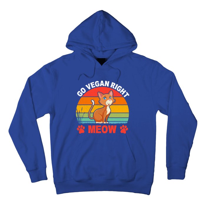 For Plant Powered Vegan Vegetarian Go Vegan Right Meow Gift Hoodie