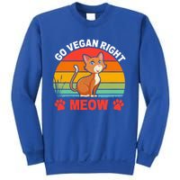 For Plant Powered Vegan Vegetarian Go Vegan Right Meow Gift Sweatshirt