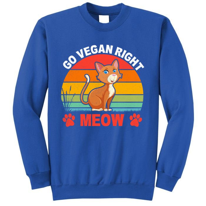 For Plant Powered Vegan Vegetarian Go Vegan Right Meow Gift Sweatshirt