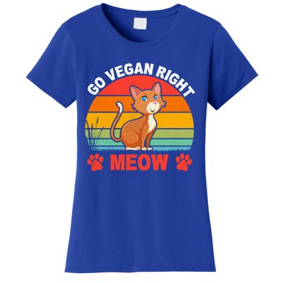 For Plant Powered Vegan Vegetarian Go Vegan Right Meow Gift Women's T-Shirt