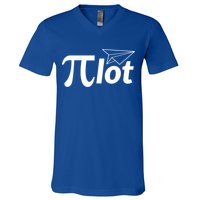 Future Pilot Pi Day Gift Pilot In Progress Airplane Lover Meaningful Gift V-Neck T-Shirt