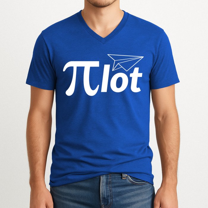 Future Pilot Pi Day Gift Pilot In Progress Airplane Lover Meaningful Gift V-Neck T-Shirt