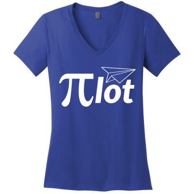 Future Pilot Pi Day Gift Pilot In Progress Airplane Lover Meaningful Gift Women's V-Neck T-Shirt