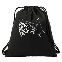 Funny Pew Pew Pew Pretend Hand Gun Noise Drawstring Bag