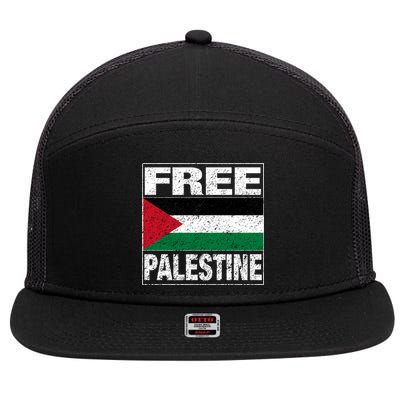 Free Palestine Palestine Flag I Love Palestine Gaza Meaningful Gift 7 Panel Mesh Trucker Snapback Hat