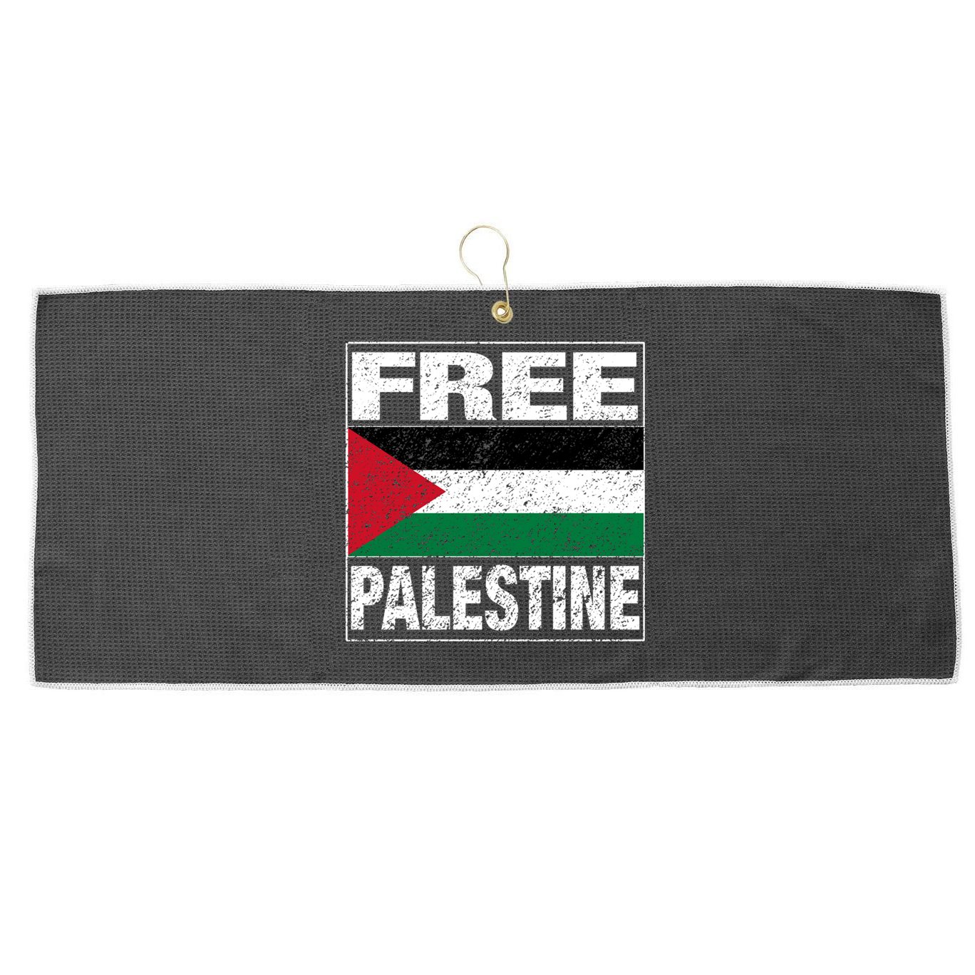 Free Palestine Palestine Flag I Love Palestine Gaza Meaningful Gift Large Microfiber Waffle Golf Towel