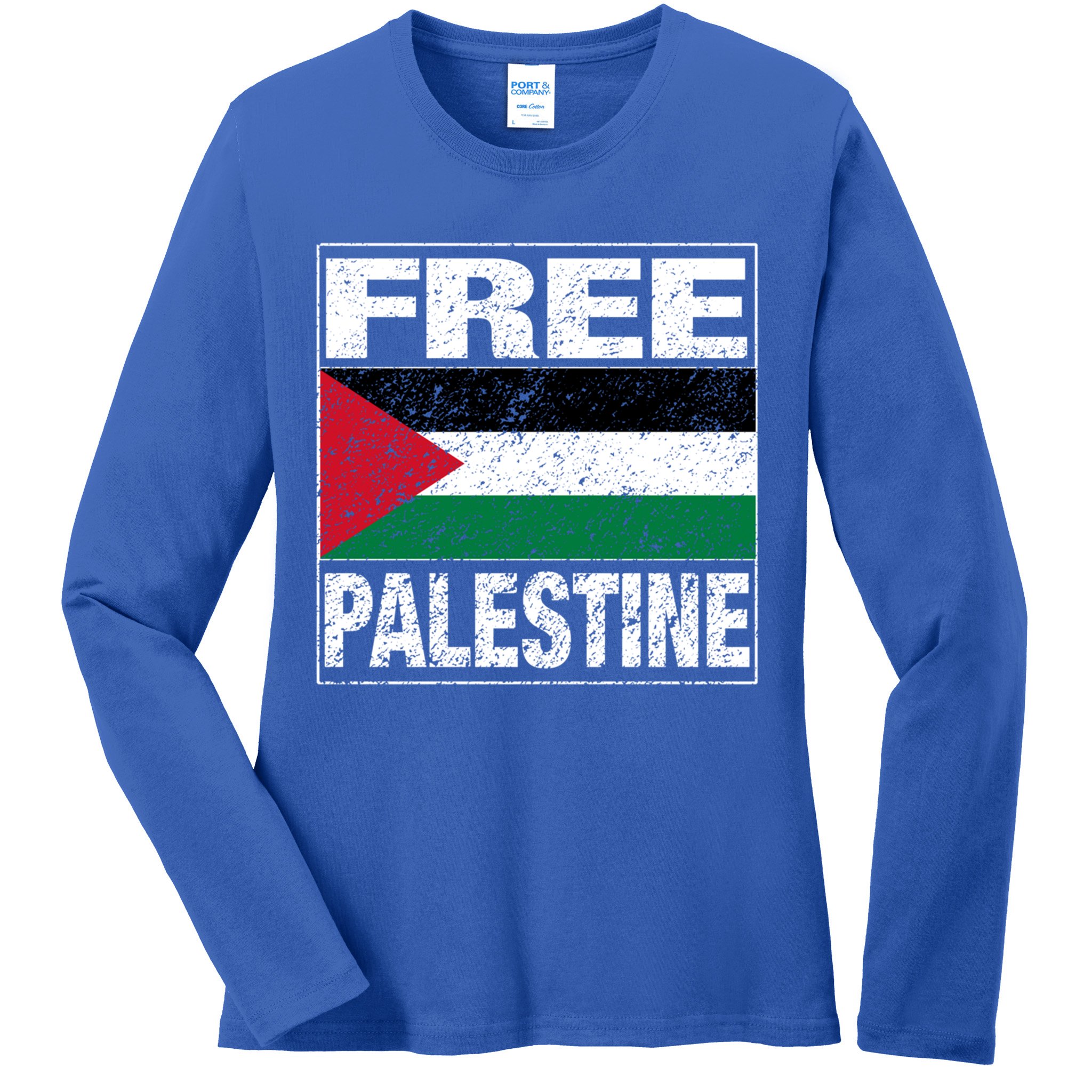 Free Palestine Palestine Flag I Love Palestine Gaza Meaningful Gift Ladies Long Sleeve Shirt