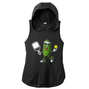 Funny Pickleball Pickle Ball Paddleball Loverx Ladies PosiCharge Tri-Blend Wicking Draft Hoodie Tank