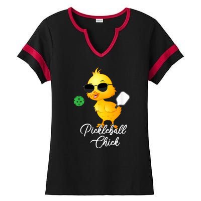 Funny Pickleball Pickleball Chick Ladies Halftime Notch Neck Tee