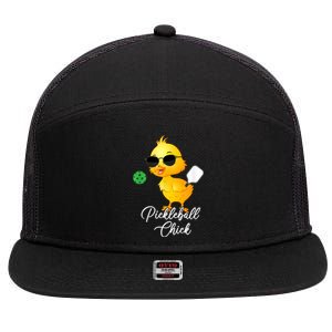 Funny Pickleball Pickleball Chick 7 Panel Mesh Trucker Snapback Hat