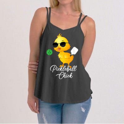 Funny Pickleball Pickleball Chick Women's Strappy Tank