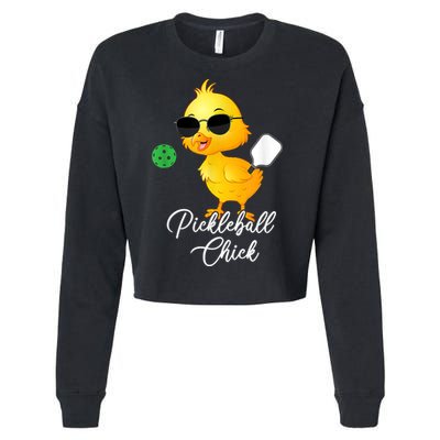 Funny Pickleball Pickleball Chick Cropped Pullover Crew