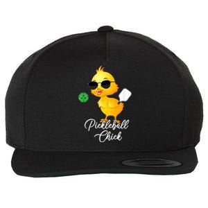 Funny Pickleball Pickleball Chick Wool Snapback Cap