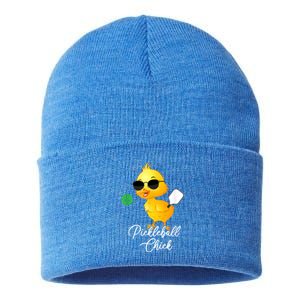 Funny Pickleball Pickleball Chick Sustainable Knit Beanie