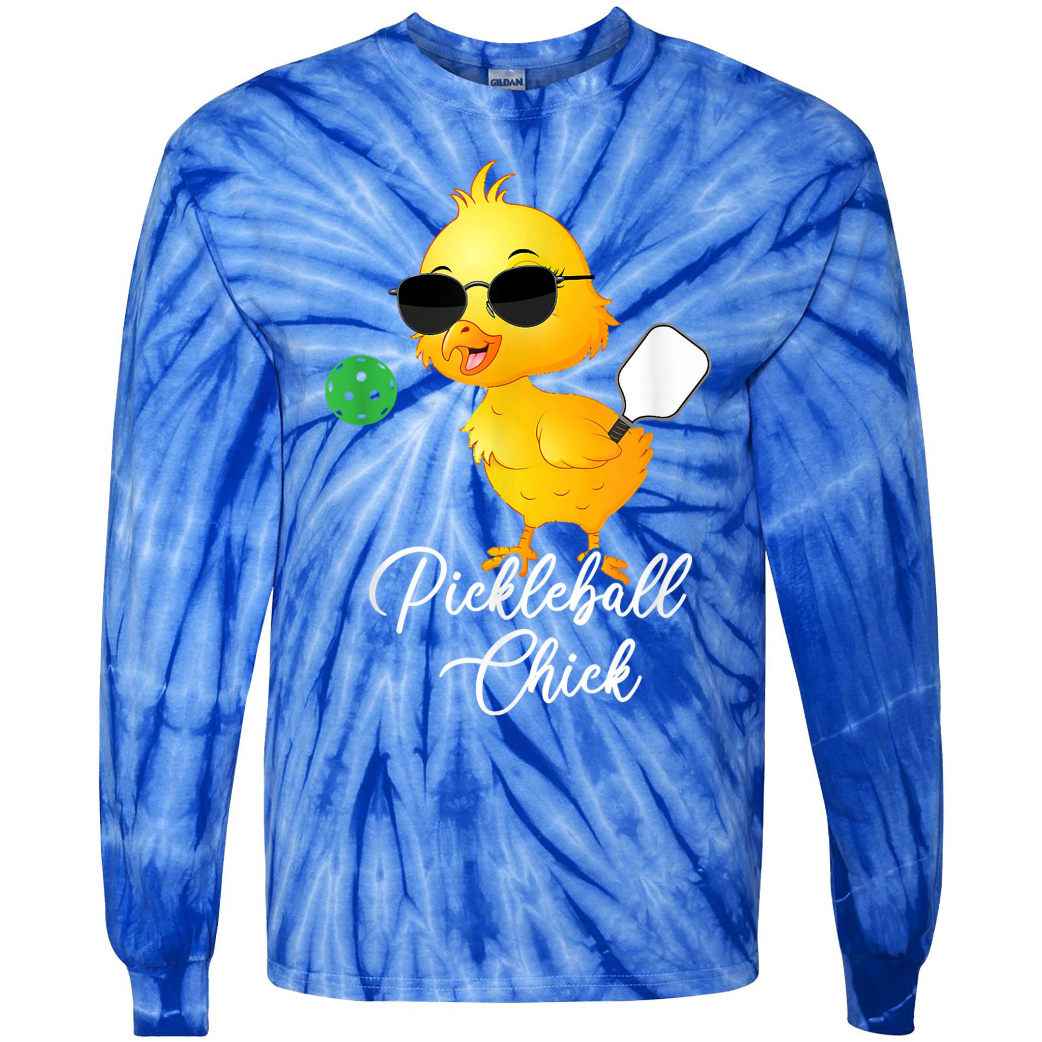 Funny Pickleball Pickleball Chick Tie-Dye Long Sleeve Shirt