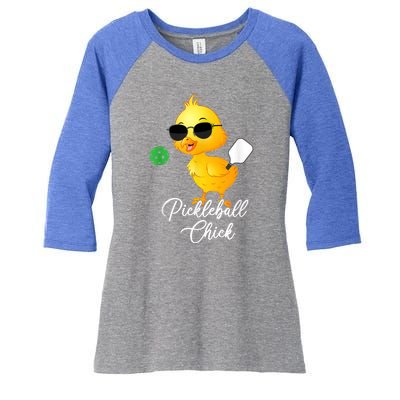 Funny Pickleball Pickleball Chick Women's Tri-Blend 3/4-Sleeve Raglan Shirt