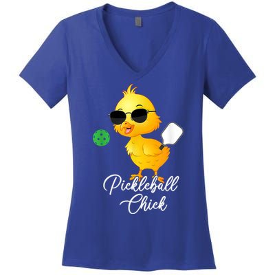 Funny Pickleball Pickleball Chick Women's V-Neck T-Shirt