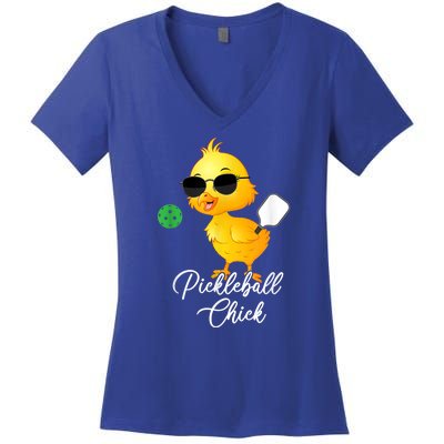 Funny Pickleball Pickleball Chick Women's V-Neck T-Shirt