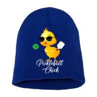 Funny Pickleball Pickleball Chick Short Acrylic Beanie