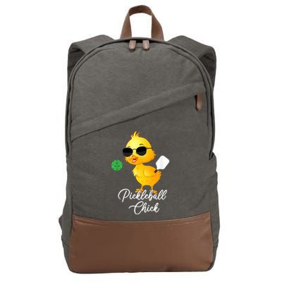 Funny Pickleball Pickleball Chick Cotton Canvas Backpack