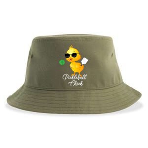 Funny Pickleball Pickleball Chick Sustainable Bucket Hat