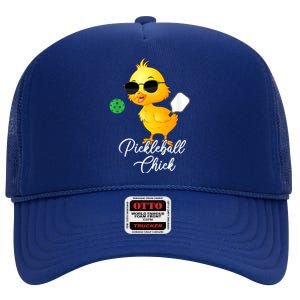 Funny Pickleball Pickleball Chick High Crown Mesh Back Trucker Hat