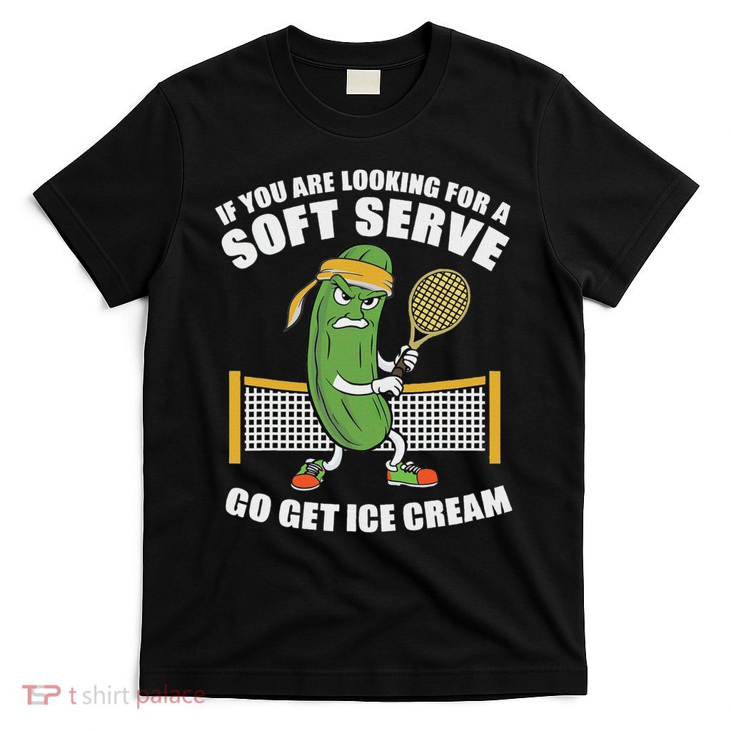 Funny Pickleball Playing Pickle Tennis Soft Serve Ice Cream T-Shirt