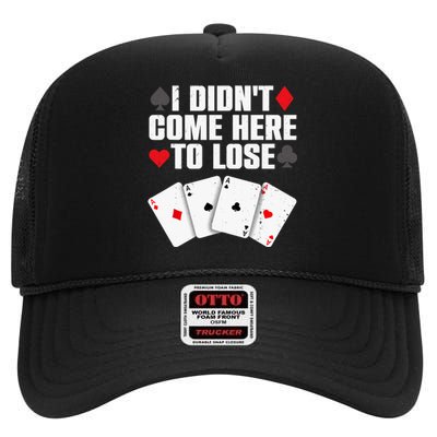 Funny Poker Player Design Gamblers Poker Lover High Crown Mesh Back Trucker Hat