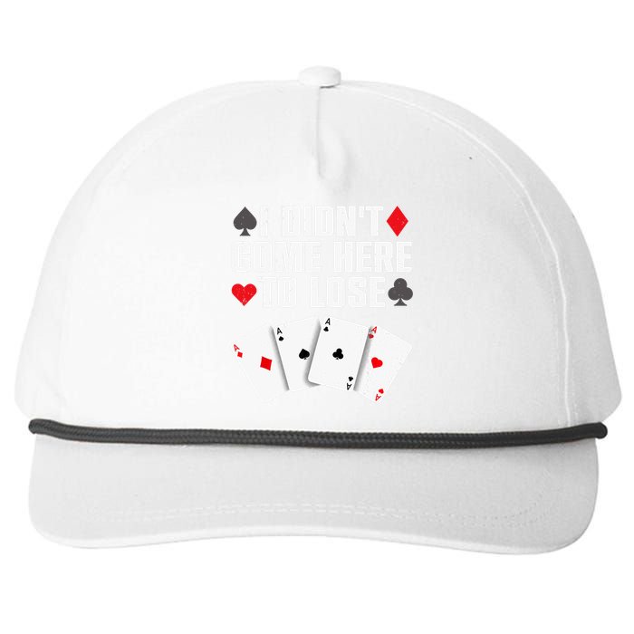 Funny Poker Player Design Gamblers Poker Lover Snapback Five-Panel Rope Hat