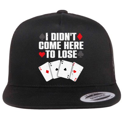 Funny Poker Player Design Gamblers Poker Lover Flat Bill Trucker Hat