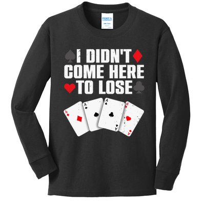 Funny Poker Player Design Gamblers Poker Lover Kids Long Sleeve Shirt