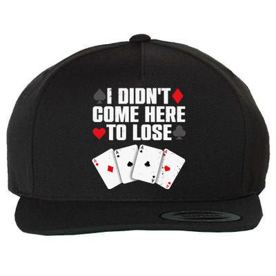 Funny Poker Player Design Gamblers Poker Lover Wool Snapback Cap