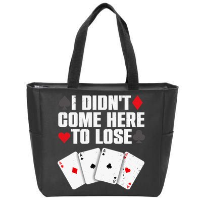 Funny Poker Player Design Gamblers Poker Lover Zip Tote Bag