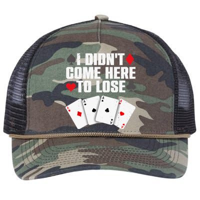 Funny Poker Player Design Gamblers Poker Lover Retro Rope Trucker Hat Cap