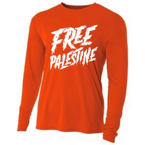 Free Palestine Protest Support For Gaza And Jerusalem Gift Meaningful Gift Cooling Performance Long Sleeve Crew