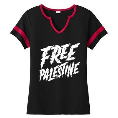 Free Palestine Protest Support For Gaza And Jerusalem Gift Meaningful Gift Ladies Halftime Notch Neck Tee