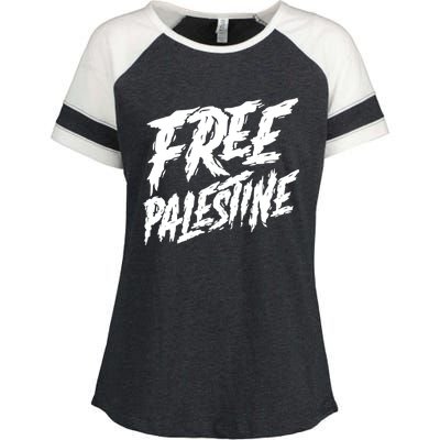 Free Palestine Protest Support For Gaza And Jerusalem Gift Meaningful Gift Enza Ladies Jersey Colorblock Tee