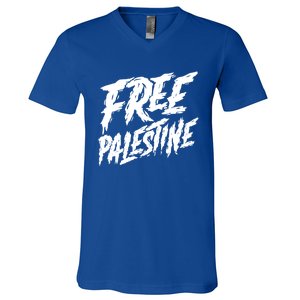 Free Palestine Protest Support For Gaza And Jerusalem Gift Meaningful Gift V-Neck T-Shirt