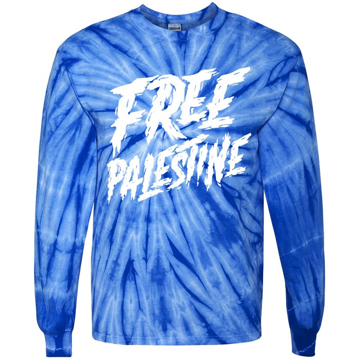 Free Palestine Protest Support For Gaza And Jerusalem Gift Meaningful Gift Tie-Dye Long Sleeve Shirt