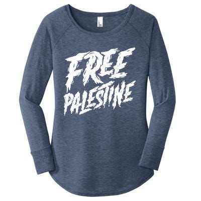 Free Palestine Protest Support For Gaza And Jerusalem Gift Meaningful Gift Women's Perfect Tri Tunic Long Sleeve Shirt