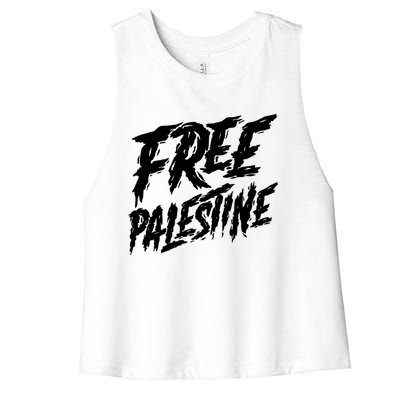 Free Palestine Protest Support For Gaza And Jerusalem Gift Meaningful Gift Women's Racerback Cropped Tank