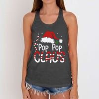 Funny Pop Pop Claus Christmas Pajamas Santa Hat Costume Women's Knotted Racerback Tank