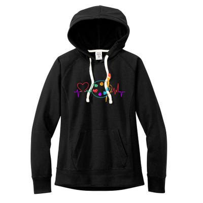 Funny Paint Palette Brush Artist Painter Gift Gift Women's Fleece Hoodie