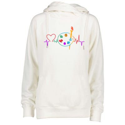 Funny Paint Palette Brush Artist Painter Gift Gift Womens Funnel Neck Pullover Hood