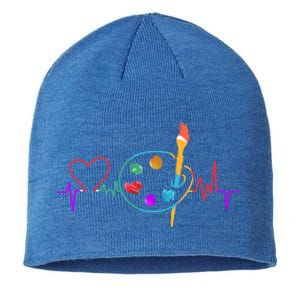 Funny Paint Palette Brush Artist Painter Gift Gift Sustainable Beanie