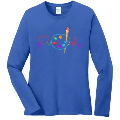 Funny Paint Palette Brush Artist Painter Gift Gift Ladies Long Sleeve Shirt