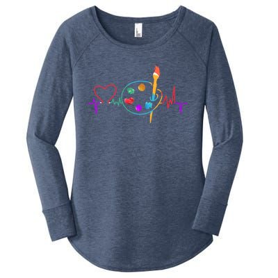 Funny Paint Palette Brush Artist Painter Gift Gift Women's Perfect Tri Tunic Long Sleeve Shirt