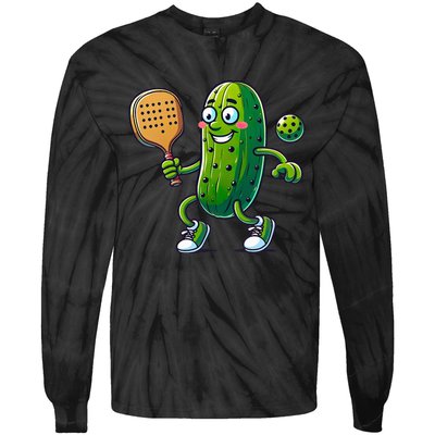 Funny Pickleball Pickle Player  Tie-Dye Long Sleeve Shirt